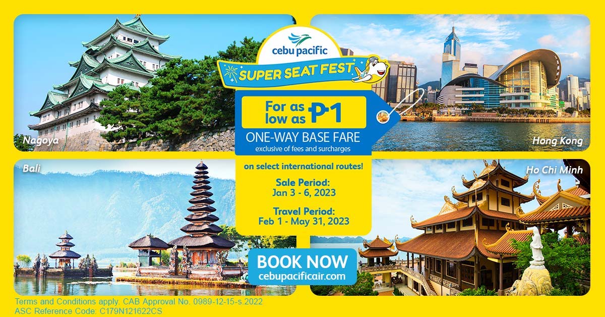 Cebu Pacific welcomes 2023 with a special P1so sale for international routes